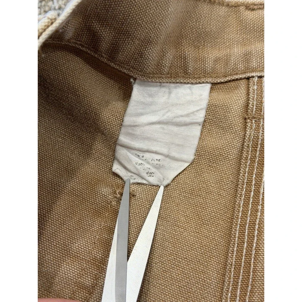 Vintage CARHARTT B25 BRN Carpenter Canvas LEATHER PATCH Shorts Sz 32/34 Mexico